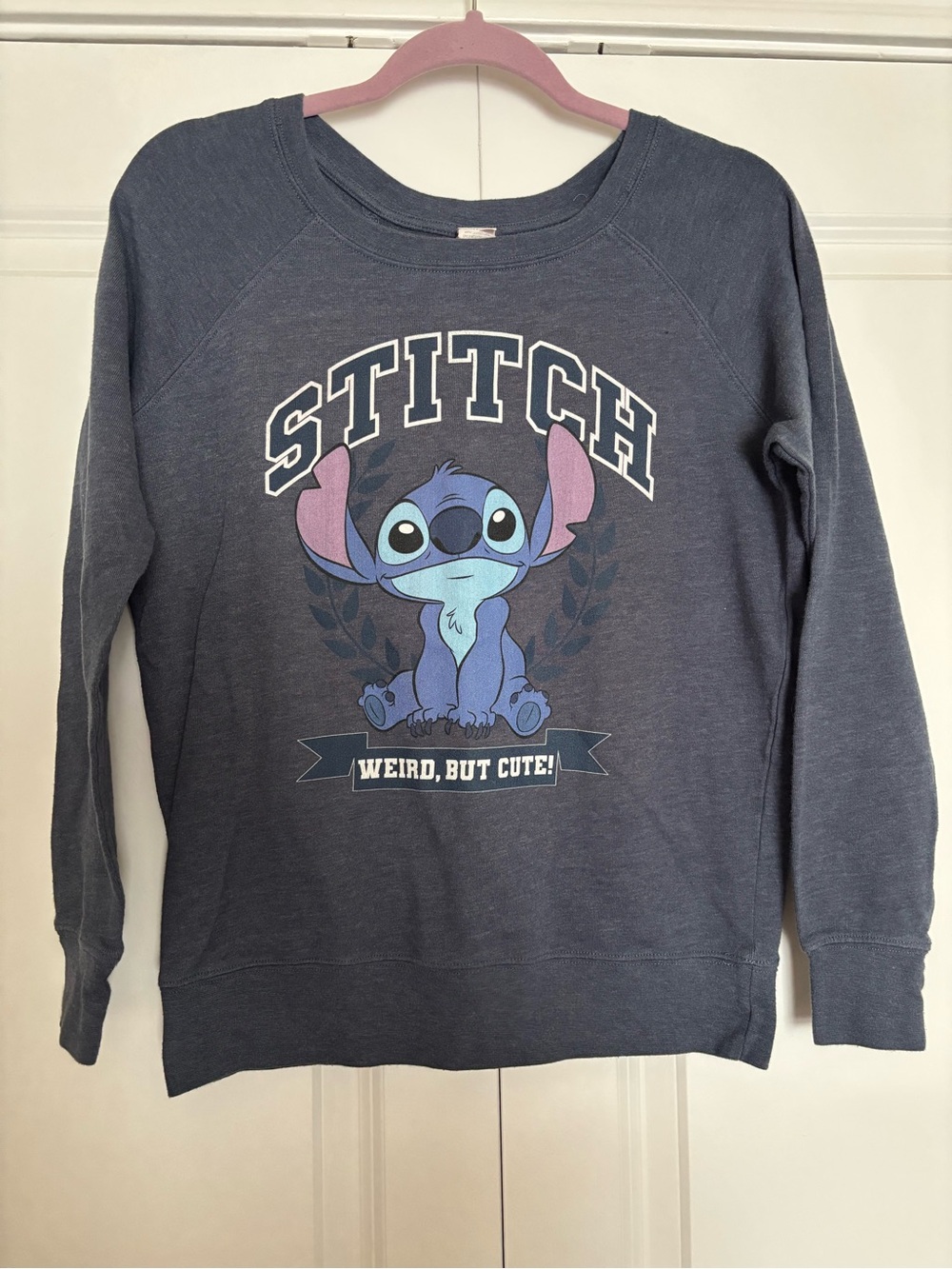 Stitch Graphic Crewneck Sweater - Blue